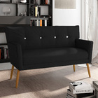 Namoradeira 2 Lugares Anitta Com Strass Linho Pés Palito Cast