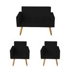 Namoradeira 2 Lugares Com 2 Poltronas Nina Preto