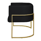 Namoradeira 2 Lugares Decorativa Luana Base Gold Veludo Preto