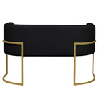 Namoradeira 2 Lugares Decorativa Luana Base Gold Veludo Preto