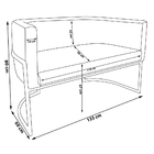 Namoradeira 2 Lugares Decorativa Luana Base Gold Veludo Terra