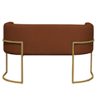 Namoradeira 2 Lugares Decorativa Luana Base Gold Veludo Terra