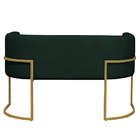 Namoradeira 2 Lugares Decorativa Luana Base Gold Veludo Verde