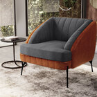 Namoradeira 2 Lugares E 2 Poltrona Coral D02 Linho Cinza Escu