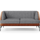 Namoradeira 2 Lugares E 2 Poltrona Coral D02 Linho Cinza Escu