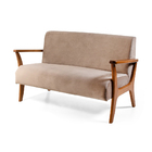 Namoradeira 2 Lugares Estofada Para Varanda Cléo Marrom Claro