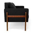 Namoradeira 2 Lugares Lana Suede Preto Base De Madeira - D'ro