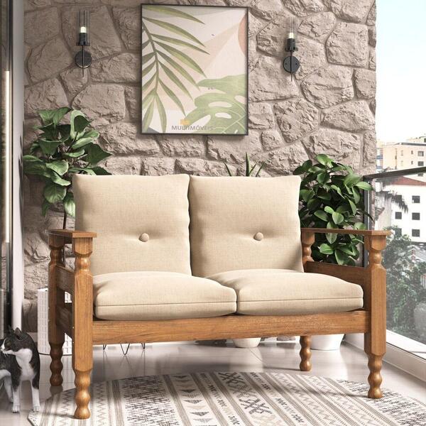 Namoradeira 2 Lugares Madeira Maciça Liz Multimóveis Cr7002.t