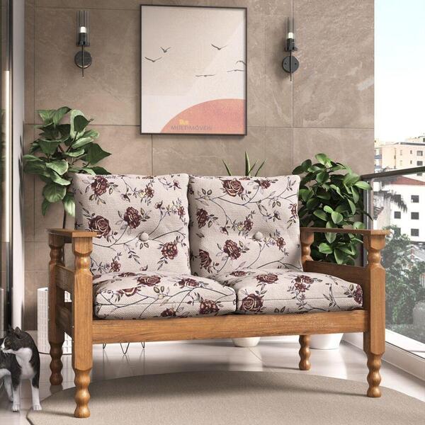 Namoradeira 2 Lugares Madeira Maciça Liz Multimóveis Cr7002.t