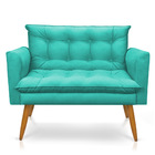 Namoradeira 2 Lugares Olivia Suede Pés Palito Castanho - Pall