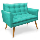 Namoradeira 2 Lugares Olivia Suede Pés Palito Castanho - Pall