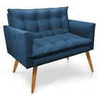 Namoradeira 2 Lugares Olivia Suede Pés Palito Castanho - Pall