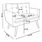 Namoradeira 2 Lugares Olivia Suede Vermelho Pés Palito Castan