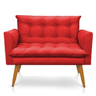 Namoradeira 2 Lugares Olivia Suede Vermelho Pés Palito Castan