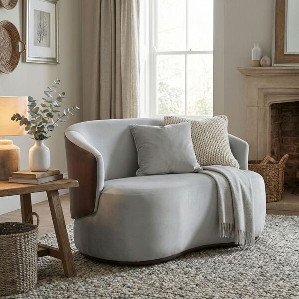 Namoradeira 2 Lugares Orgânica Decorativa Beatriz Veludo/cori