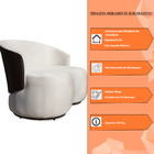 Namoradeira 2 Lugares Orgânica Decorativa Lara Veludo Bege/pu