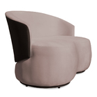 Namoradeira 2 Lugares Orgânica Decorativa Lara Veludo Rosê/pu