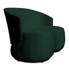 Namoradeira 2 Lugares Orgânica Decorativa Lara Veludo Verde/p