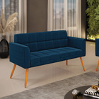 Namoradeira 2 Lugares Pé Palito Castanho Elisa Bouclê Azul D0