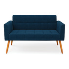 Namoradeira 2 Lugares Pé Palito Castanho Elisa Bouclê Azul D0