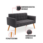 Namoradeira 2 Lugares Pé Palito Castanho Elisa Bouclê D03 - D