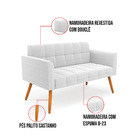 Namoradeira 2 Lugares Pé Palito Castanho Elisa Bouclê D03 - D