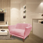 Namoradeira 2 Lugares Pérsia Suede Pés Chanfrado Castanho - P