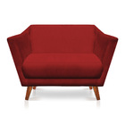 Namoradeira 2 Lugares Pérsia Suede Pés Chanfrado Castanho - P