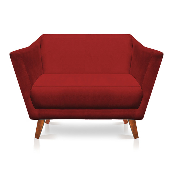 Namoradeira 2 Lugares Pérsia Suede Pés Chanfrado Castanho - P