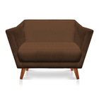 Namoradeira 2 Lugares Pérsia Suede Pés Chanfrado Castanho - P