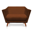 Namoradeira 2 Lugares Pérsia Suede Terracota Pés Chanfrado Ca