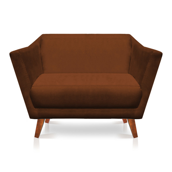 Namoradeira 2 Lugares Pérsia Suede Terracota Pés Chanfrado Ca