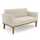 Namoradeira 2 Poltronas Base Madeira Fixa Cast Elisa Bouclê D