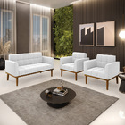 Namoradeira 2 Poltronas Base Madeira Fixa Cast Elisa Bouclê D