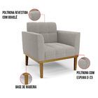 Namoradeira 2 Poltronas Base Madeira Fixa Cast Elisa Bouclê D