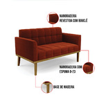 Namoradeira 2 Poltronas Base Madeira Fixa Cast Elisa Bouclê T