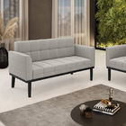 Namoradeira 2 Poltronas Base Madeira Fixa Pto Elisa Bouclê Ci