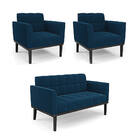 Namoradeira 2 Poltronas Base Madeira Fixa Pto Elisa Bouclê D0