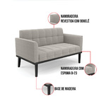 Namoradeira 2 Poltronas Base Madeira Fixa Pto Elisa Bouclê D0