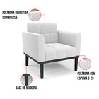 Namoradeira 2 Poltronas Base Madeira Fixa Pto Elisa Bouclê D0