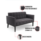 Namoradeira 2 Poltronas Base Madeira Fixa Pto Elisa Bouclê D0