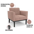 Namoradeira 2 Poltronas Base Madeira Fixa Pto Elisa Bouclê D0