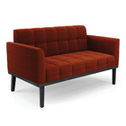 Namoradeira 2 Poltronas Base Madeira Fixa Pto Elisa Bouclê D0