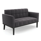 Namoradeira 2 Poltronas Base Madeira Fixa Pto Elisa Bouclê Gr