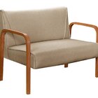 Namoradeira Anita Sofá 2 Lugares Moderna Braço Madeira 150