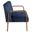 Namoradeira Anita Sofá 2 Lugares Moderna Braço Madeira Azul M