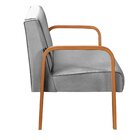 Namoradeira Anita Sofá 2 Lugares Moderna Braço Madeira Linho