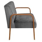 Namoradeira Anita Sofá 2 Lugares Moderna Braço Madeira Suede