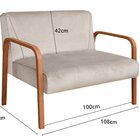 Namoradeira Anita Sofá 2 Lugares Moderna Braço Madeira Suede