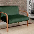 Namoradeira Anita Sofá 2 Lugares Moderna Braço Madeira Veludo